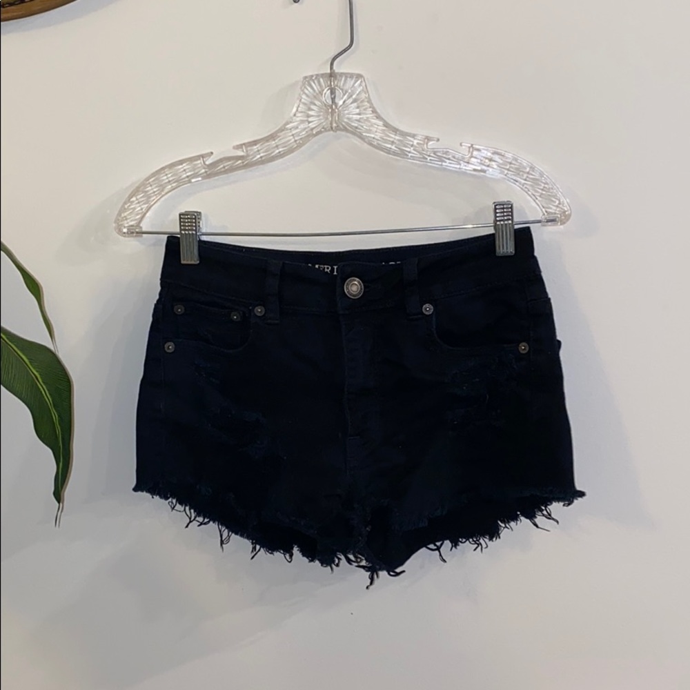 American eagle high rise ripped denim shorts